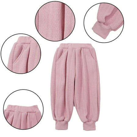 

KYAIGUO Girls Boys Sweatpants for Kids Toddler Striped Cargo Pants Lightweight Warm Jogger Pants Thickened Sweatpants Toddler Pants 1-9Y