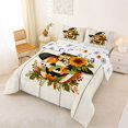 thumbnail image 2 of Manfei Autumn Checkered Pumpkin Full Size Comforter Sets 3-Piece, Halloween Rustic Sunflower Flower Bedding Comforter Set, Orange Green White,Reversible,1 Comforter and 2 Pillowcases, 2 of 6