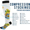 thumbnail image 4 of FREEAMG High Elasticity Compression Socks, High Knee Socks Adult Universal Leisure Relieve Fatigue,Watercolor Gnome in Hat with Sunflower Travel Daily with Running (2 Pair), 4 of 7