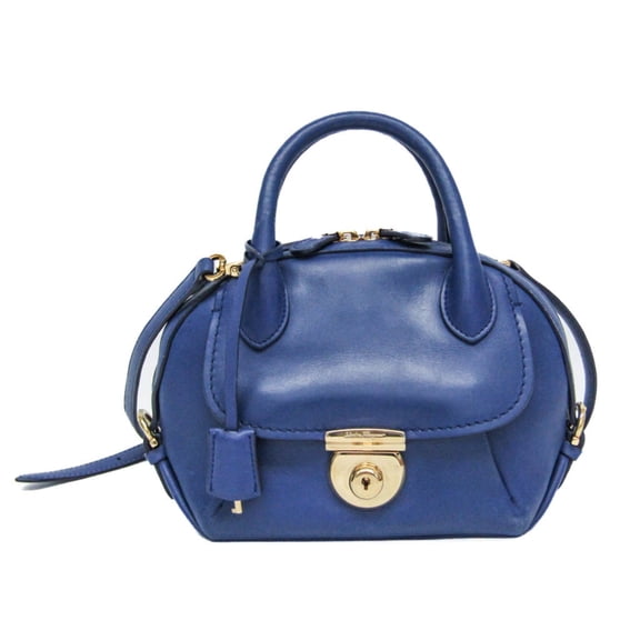 Pre-Owned Salvatore Ferragamo FIAMMA GE-21 E881 Women's Leather Handbag,Shoulder Bag Blue