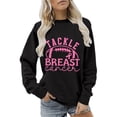 thumbnail image 4 of Holzkary Women's Football Game Day Sweatshirt Graphic Print Sunday Long Sleeve Crewneck Fall Pullover Graphic Print Oversized Crewneck Sweatshirts Long Sleeve Pullover for Gameday Hoodies Black M, 4 of 5