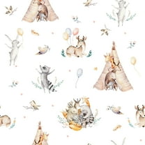MuralsPrint Baby Raccoons Nursery Removable Wallpaper - 10'ft H x 24''inch W