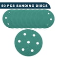 thumbnail image 4 of Discos de Lijado para Automóviles Unique Bargains?3.5" 7 Agujeros 80 Granos Resistencia a la Abrasión | Papel de Lija Redondo con Gancho y Bucle Verde 50 Pcs, 4 of 8
