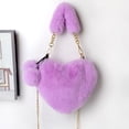 thumbnail image 4 of Heart Shaped Tote Bag Featuring Detachable Chain Strap For Casual Crossbody And Shoulder Carry Cute Fuzzy Soft Purse, 4 of 6