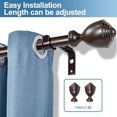 thumbnail image 4 of Urbanest Adjustable Single Curtain Rod Set Urn Finials – 1 -Inch Diameter, With Bronze Rod, 48–84 Inches, 4 of 6