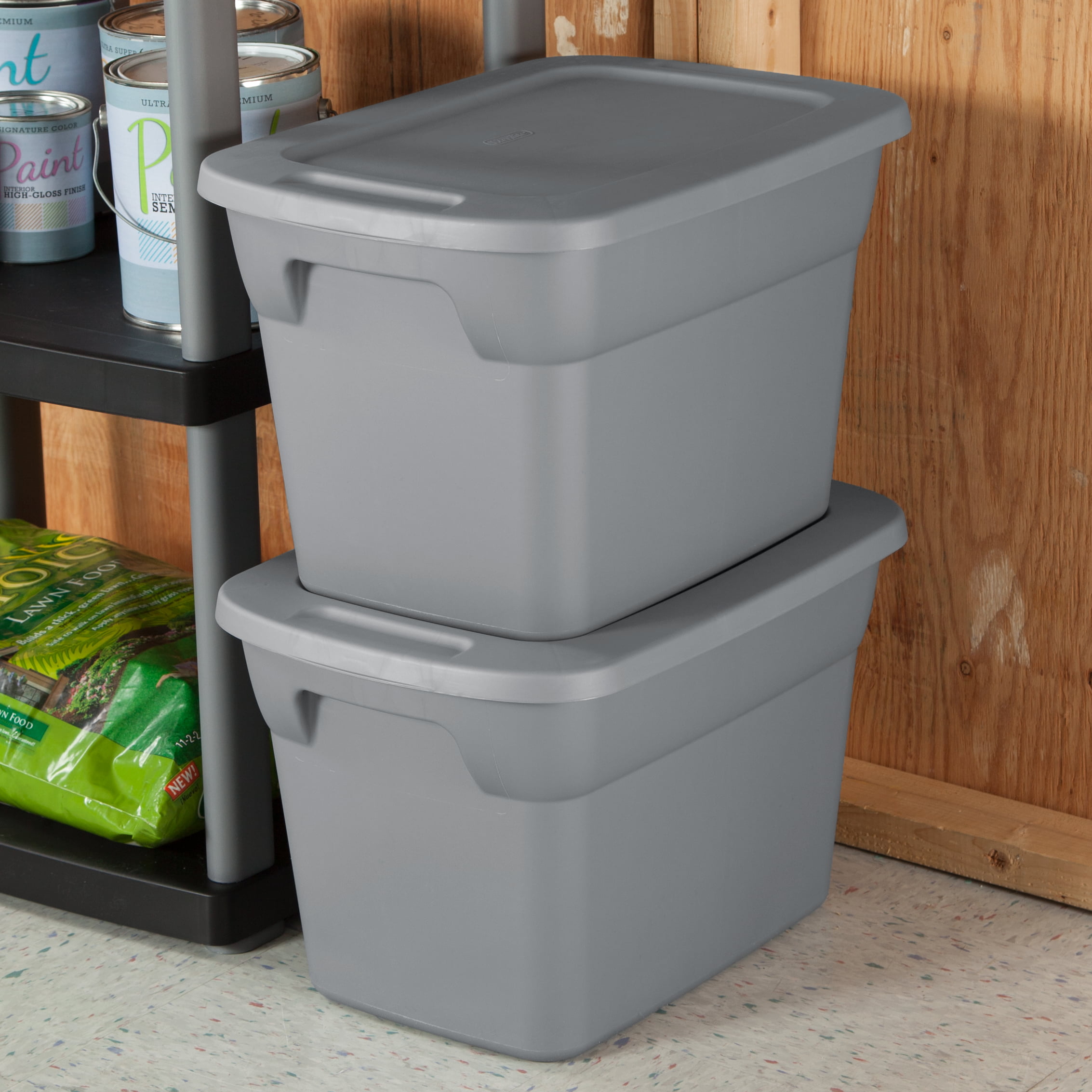 Sterilite 10 Gallon Industrial Stacker Storage Totes w/ Gray Clip Lids (24  Pack) - Bed Bath & Beyond - 36069680