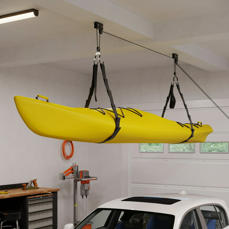 Garage Storage Hoist Set for Kayak, Canoe & Surfboard Storage