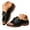 Black, variant on Women's Slip on Wedge Sandals Buckles Leather Slide Shoes Open Toe Arch Support Slippers Ladies Summer Casual Sandal White Size 6.5