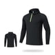 thumbnail image 4 of pstuiky Sudadera con capucha y cremallera de forro polar de color liso para hombre, con parte superior cálida para deportes al aire libre, camiseta informal de manga larga, 4 of 7