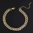 thumbnail image 2 of Single Row Diamond Cuban Link Chain Zircon Anklet, 2 of 2