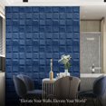 thumbnail image 4 of 19.7"x19.7" Cubicle Decorative 3D Wall Panel, 3D PVC Wall Panels, Electric Blue Color (Set of 12), 4 of 5