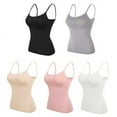 thumbnail image 2 of Women's Camisole with Shelf Bra Adjustable Spaghetti Strap Tank Tops Basic Undershirts Strap Cami Layering Top, 2 of 5