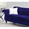 thumbnail image 5 of Majestic Look 2pcs Sofa set Indigo Velvet Fabric Luxurious Rolled Arms Sofa and Loveseat Living Room Furniture Couch Plush Cushions, 5 of 7