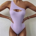 thumbnail image 2 of Gibobby Bañador de una pieza Traje de baño de mujer Bikini sexy Traje de baño unido de color sólido Traje de baño de cintura alta Traje de playa(Morado,XL), 2 of 3
