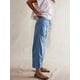 thumbnail image 5 of Pantalones Vaqueros Holgados de Tiro Bajo para Mujer, Informales, con Cintura Elástica y Bolsillos. Azul XL, 5 of 8