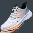 thumbnail image 5 of Domzle Men's Lightweight Running Shoes, Breathable Mesh Athletic Sneakers, Lace Up Cushioned Casual Walking Shoes for Workout Training Orange, 5 of 6
