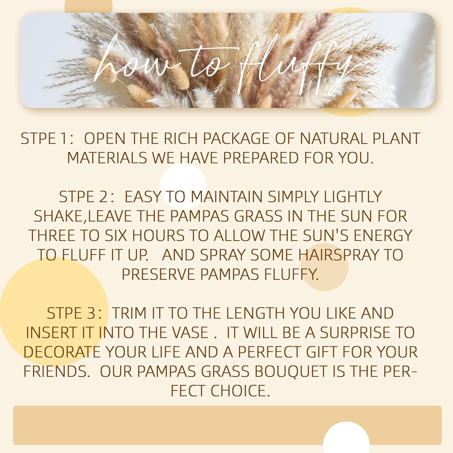 150PCS Natural Pampas Grass 8-Kind Mixed Bouquet | Dried Pampas Bouquet for Wedding, Boho Flowers, Home Table & Desk Decor, Rustic Farmhouse Decor