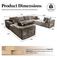 thumbnail image 2 of Kelyda 139'' U Shaped Sectional Couches, Modern Modular Boneless 8 Seater Large Foam Cloud Sofa Light Coffee, 2 of 8