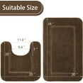 thumbnail image 3 of Homore Bathroom Rugs Sets, Luxury Bath Mat Set Anti-Slip Bath Rug and U-Shaped Toilet Mat Brown, 3 of 6