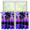 thumbnail image 4 of Hawaii Palm Tree Sunset Short Curtains Privacy Curtain Tiers for Nursery Bathroom,Cafe, Door Head,36inches,Set of 2, 4 of 6