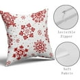 thumbnail image 4 of Red White Snowflakes Winter Christmas Pillow Covers 18x18 Set of 2 Xmas Snow Holiday Decoration Print Decorative Outdoor Pillowcases Seasonal Farmhouse Throw Cushion Case Decor for Couch Sofa Bed, 4 of 6