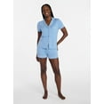 thumbnail image 3 of Joyspun Women’s Sleep Modal Short Sleeve Notch Top and Shorts Pajama Set, Size XS-XL, 2X-3X, 3 of 7