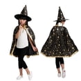 thumbnail image 4 of Disfraz de Halloween para niños, capa de satén con sombrero para niños, mago, bruja, Cosplay, fiesta de Halloween, vestido para niños, ropa fantasma, 2021, 4 of 4