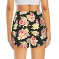 thumbnail image 2 of Lsque Rose Flowers Printed Women's Running Shorts with Liner Pockets,Elastic Quick Dry Workout Athletic Gym Yoga Shorts,Womens High Waist Shorts-, 2 of 9