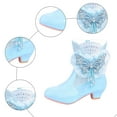 thumbnail image 4 of CAICJ98 Girls Winter Low Heel Warm Ankle Boots Glitter Sequin Crystal Rhinestone Princess Booties with Side Zipper (Little Kid/Big Kid),13.5, 4 of 6