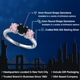 thumbnail image 2 of Gem Stone King 925 Sterling Silver Black Onyx and Pink Lab Grown Diamond Engagement Ring for Women | 1.80 Cttw | Round 6MM | Gemstone December Birthstone | Size 8, 2 of 6