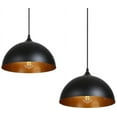 thumbnail image 1 of 2 colgantes vintage de metal, 30 cm de diámetro, acabado negro - LT057 Retro Industrial Duo, 1 of 4