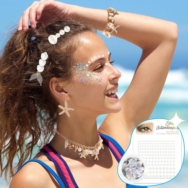 8PCS Mermaid Jewelry Set for Women, Boho Shell Necklace  display picture 1