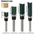 thumbnail image 2 of 4Pcs Pattern Flush Trim Router Bit 1/4 Inch Heavy Duty Multipurpose Flush Trim Cut Router Bit Bottom Bearing Pattern for Home DIY, 2 of 9