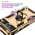 thumbnail image 6 of SaniMore Tri-layer Case for Google Pixel 7 Pro 6.7" 2022, 360° Rotating Holder/Kickstand Rugged PC Back + TPU Bumper Magnetic Car Mount Anti-fingerprint Anti-fall Heavy Duty Protective Case, Gold, 6 of 7