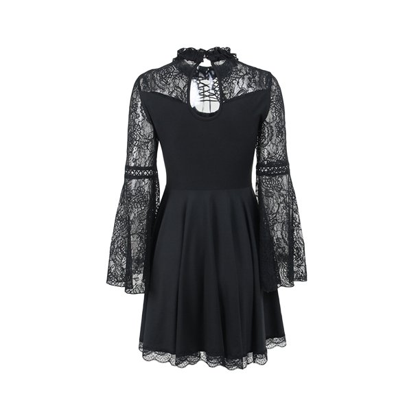 Vestido de retazos de encaje Sunloudy para mujer, adultos con lazo