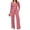 D-Red, variant on Two Piece Sets for Women Fall Long Sleeve Ruched Tops and Wide Leg Pants Outfits Ladies Fashion Casual Lounge Sets