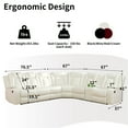 thumbnail image 2 of Recliner Sofa Sectional Couches with LED Light for Living Room,Leather Reclining Corner Sectional Sofa with 2 Recliner Seats,Cup Holder,Storage Console for House/Home Theater, Creamy, 2 of 7