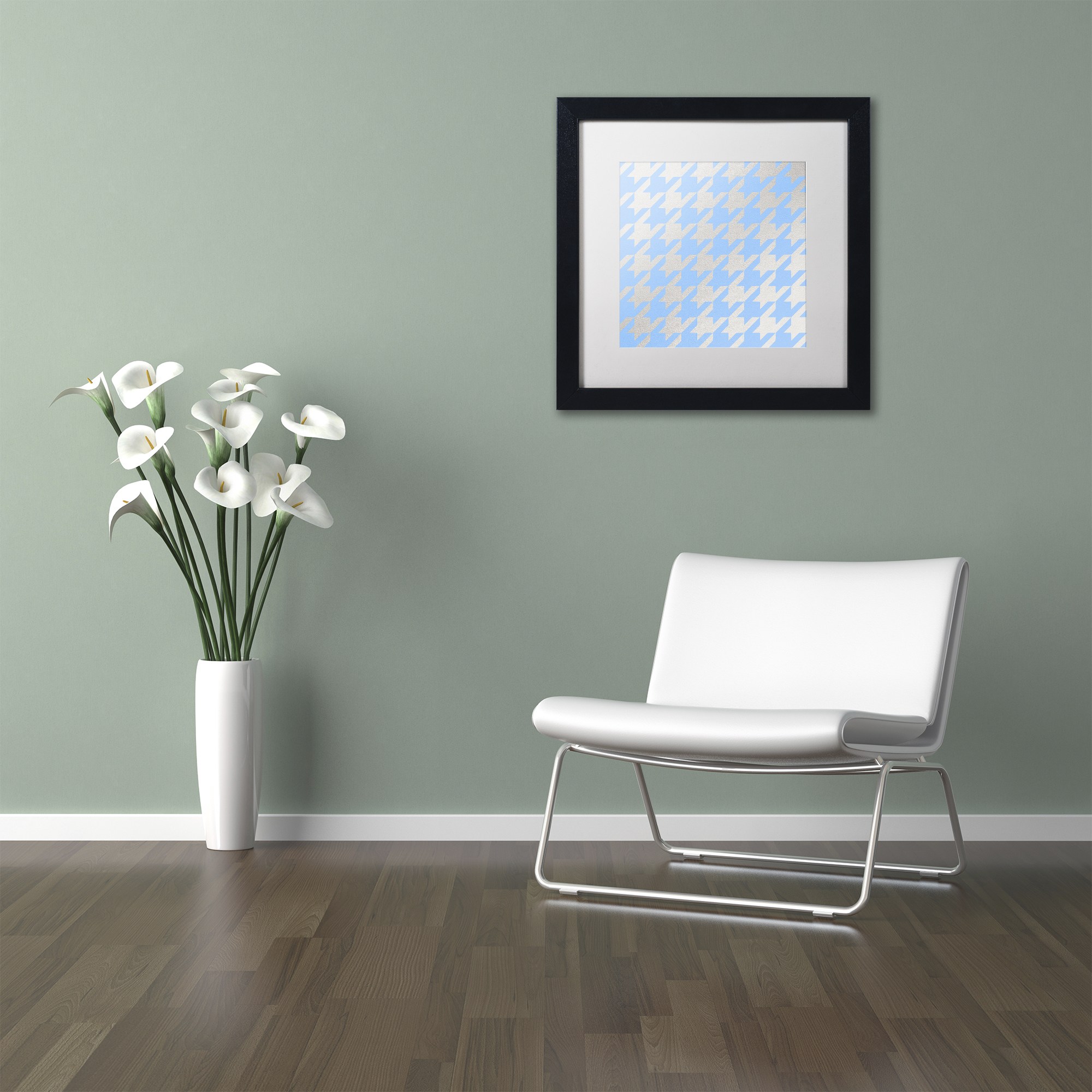 Trademark Fine Art "Xmas Houndstooth 3" Canvas Art by Color Bakery, White Matte, Black Frame