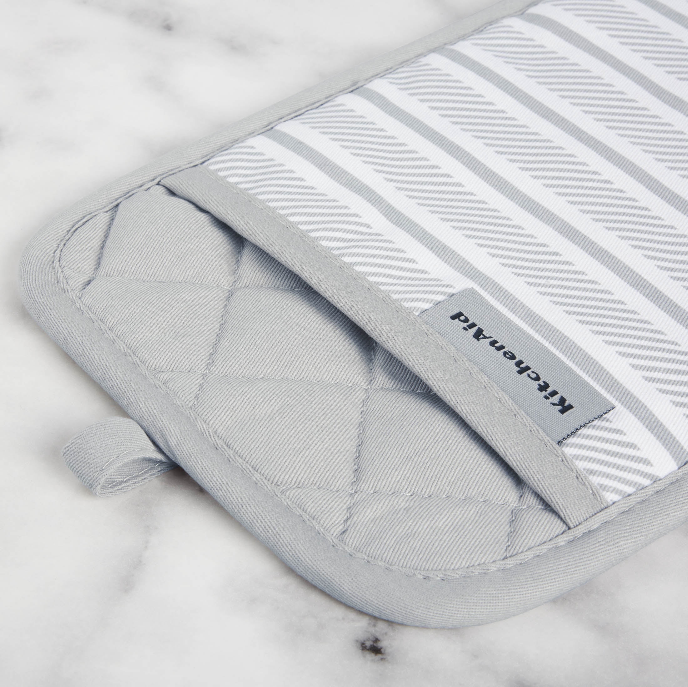 KitchenAid Albany Pot Holder 2-Pack Set, Matte Grey, 7"x10"