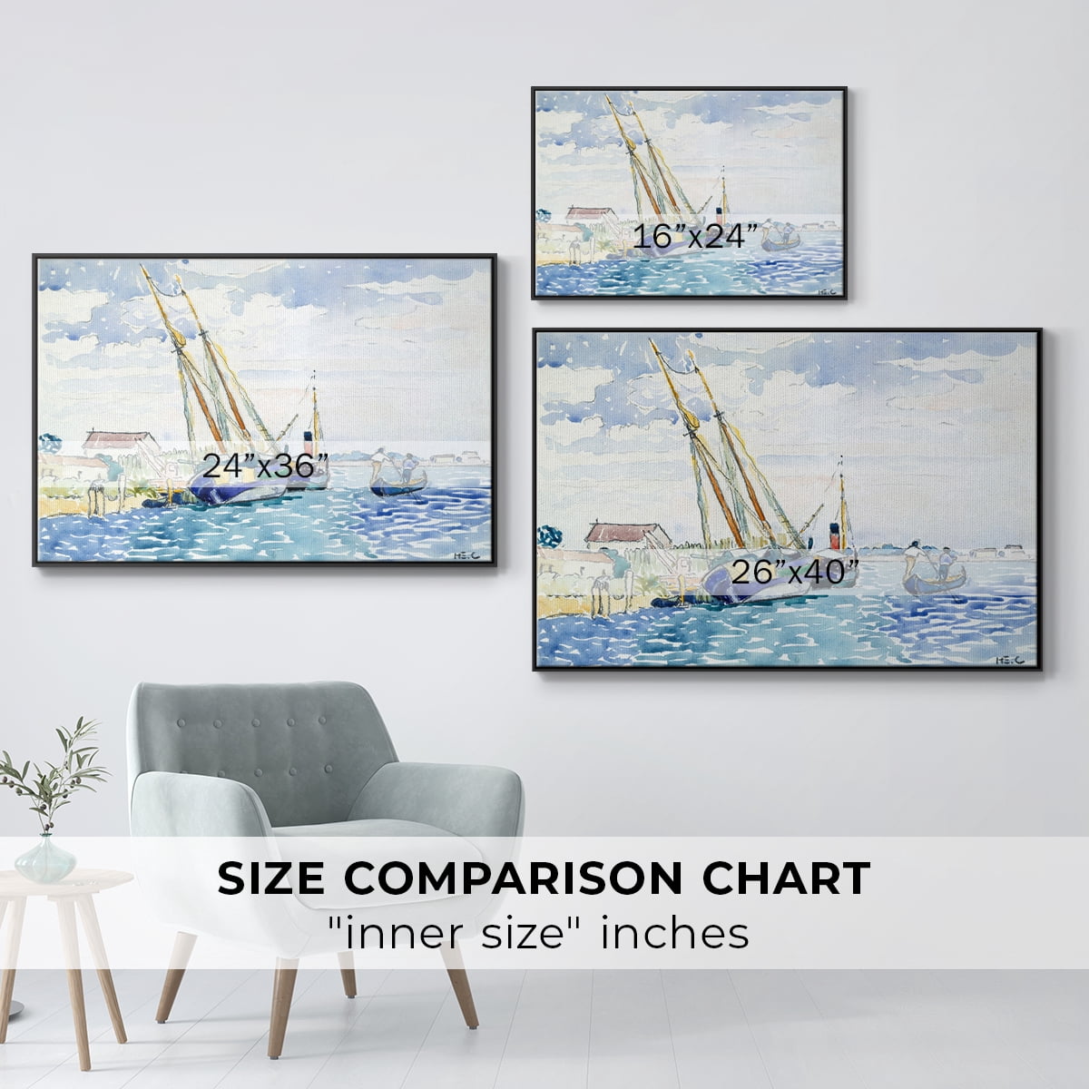 Vintage Landscape-CXLVII By Wexford Home Framed in Black Wood Gallery Wrapped Canvas 25 in. x 37 in.