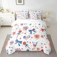 thumbnail image 2 of Homewish Kids Teenagers Girls Cartoon Bow Knot Bedding Comforter Set 7pcs,USA Flag Firework Queen Bedding Sets Super Cozy,Independence Day Queen Sheet Sets,Microfiber Bedroom Decor,Reversible, 2 of 8