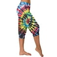thumbnail image 7 of Casual Capri Pants Women Summer Athletic Tie Dye Print Elastic Waist Sweatpants with Pocket Joggers Fashion Bottoms, Multicolor, XXL, 7 of 7