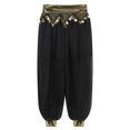 thumbnail image 6 of inhzoy Women's Belly Dance Pants Halloween Carnival Costume Indian Dance Harem Pants Baggy Arabic Black One Size, 6 of 7
