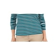 thumbnail image 3 of Charter Club Women's Metallic Stripe Top Green Size X-Small, 3 of 3