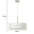 thumbnail image 5 of Integrated LED Dimmable Pendant Lighting with Fabric Drum Shade, Silver, 5 of 5