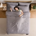 thumbnail image 5 of Ravure King Comforter Set, Modern Solid King Size Comforter Set, 7-Pc All Season Bedding Comforter Set, Grey, 5 of 8