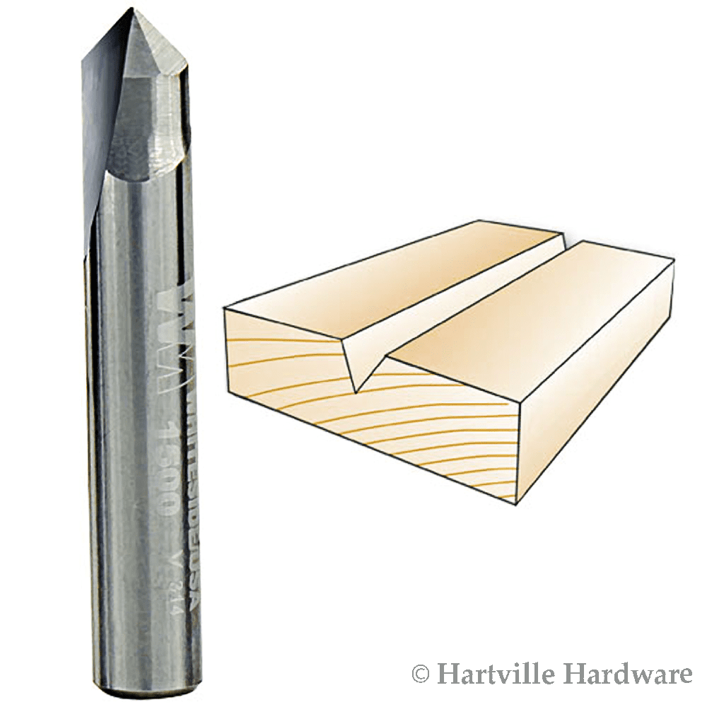 uxcell 90 Degree V-Groove Router Bit 1/2 Dia with 1/4 Shank Titanium Steel Tipped V Grooving Bit Green 