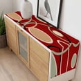 thumbnail image 4 of Geometric Red Table Runner - 36 Inch Long, Kitchen Dining Table Runner Dresser Scarves, Boho Retro Abstract Circle Black Green Farmhouse Decor for Coffee Tables Wedding Party Banquet, 4 of 7