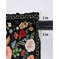 thumbnail image 6 of Watercolor Flowers Tier Curtains 45 Inch Length,Sheer Curtains for Bedroom Living Room Window Farmhouse Floral Vintage Black Rod Pocket Drapes Kitchen Curtains Small Half Window 27.5"x45" 2 Panels, 6 of 6