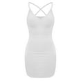 thumbnail image 4 of YDDIAN Mini Dress Sexy Bodycon Dress 2024 Summer Short Backless Spaghetti Strap Tight Dresses Party Club Dress White L, 4 of 4